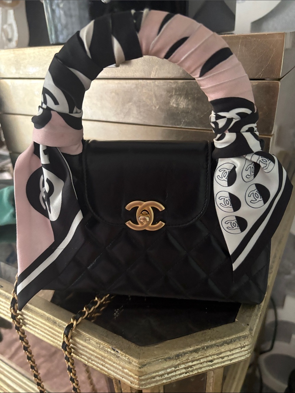 CHANEL Nano Vintage Chanel Quilted Lambskin Kelly Top Handle Bag - Picture 2 of 9